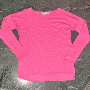 Vineyard Vines Merino Bright Pink Long Sleeve Top